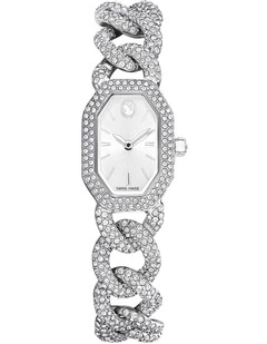 Crystal Bracelet Dextera Chain Swiss Watch in Silver