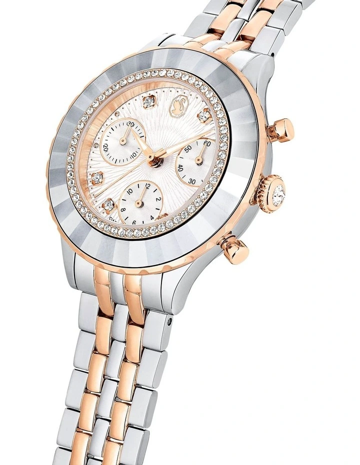 Octea Chrono Swiss Metal Bracelet Watch in Silver image 4