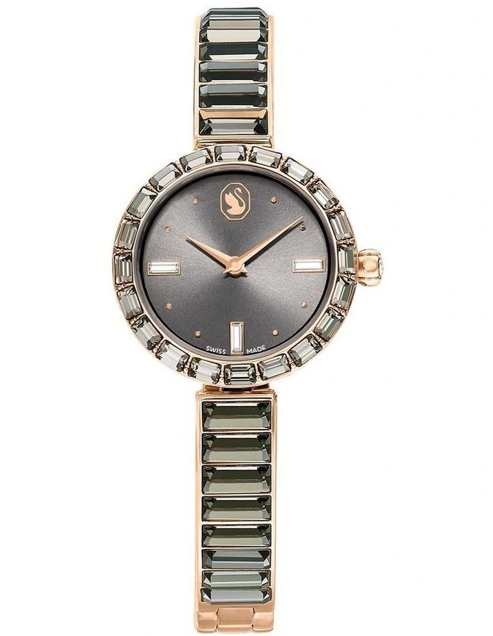 Matrix Bangle Crystal Bracelet Swiss Watch in Gray, Rose Gold-Tone image 1