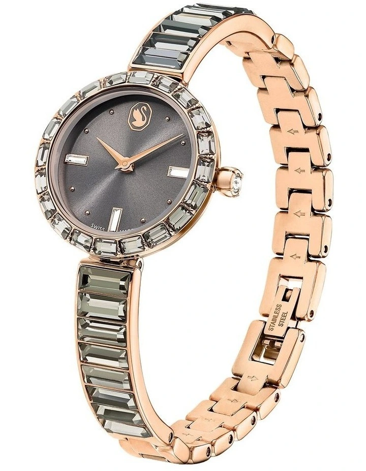 Matrix Bangle Crystal Bracelet Swiss Watch in Gray, Rose Gold-Tone image 2