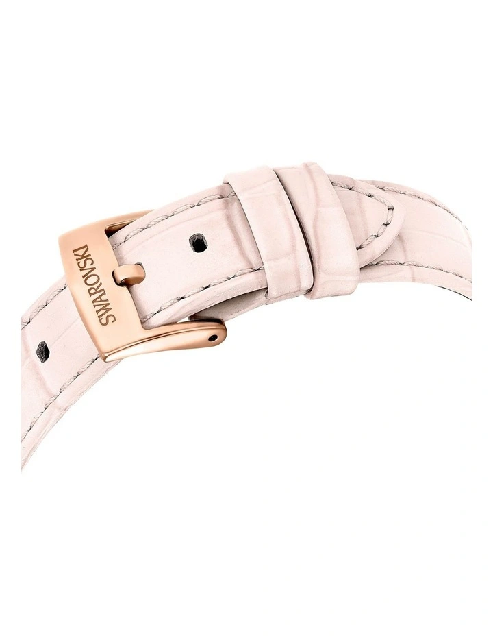 Leather Strap Matrix Tennis Chrono Swiss Watch in Pink image 7