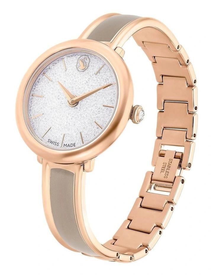 Crystalline Swiss Made Metal Bracelet Bangle Watch in Multiass image 2