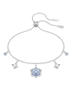 Magic Snowflake Rhodium Plated Bracelet in Blue