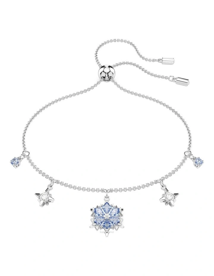 Magic Snowflake Rhodium Plated Bracelet in Blue image 1