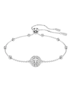 Una Angelic Round Cut Rhodium Plated Bracelet in White