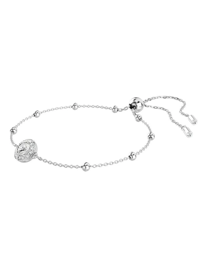 Una Angelic Round Cut Rhodium Plated Bracelet in White image 2