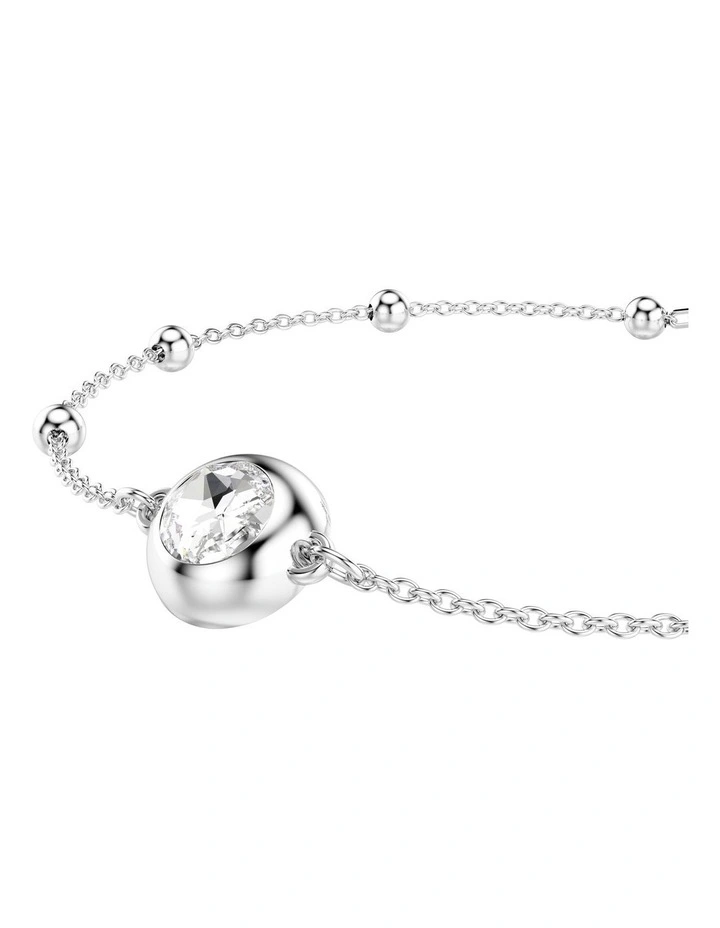 Una Angelic Round Cut Rhodium Plated Bracelet in White image 5