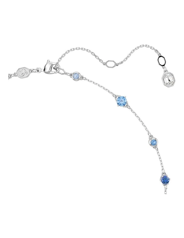Constella Mixed Cuts Rhodium Plated Necklace in Blue image 3