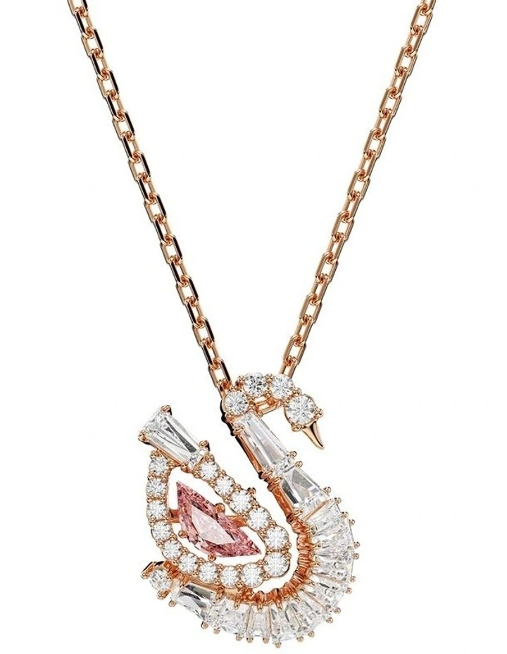 Mixed Cuts Swan Pendant in Pink image 1