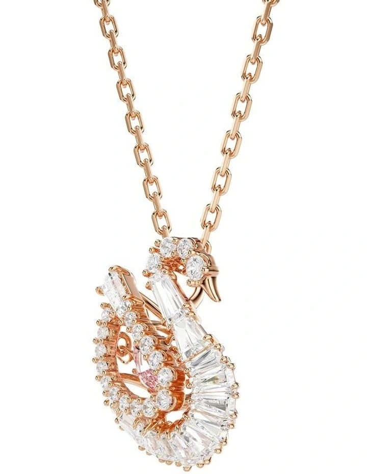 Mixed Cuts Swan Pendant in Pink image 3
