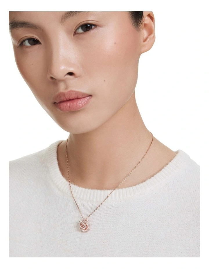 Mixed Cuts Swan Pendant in Pink image 6