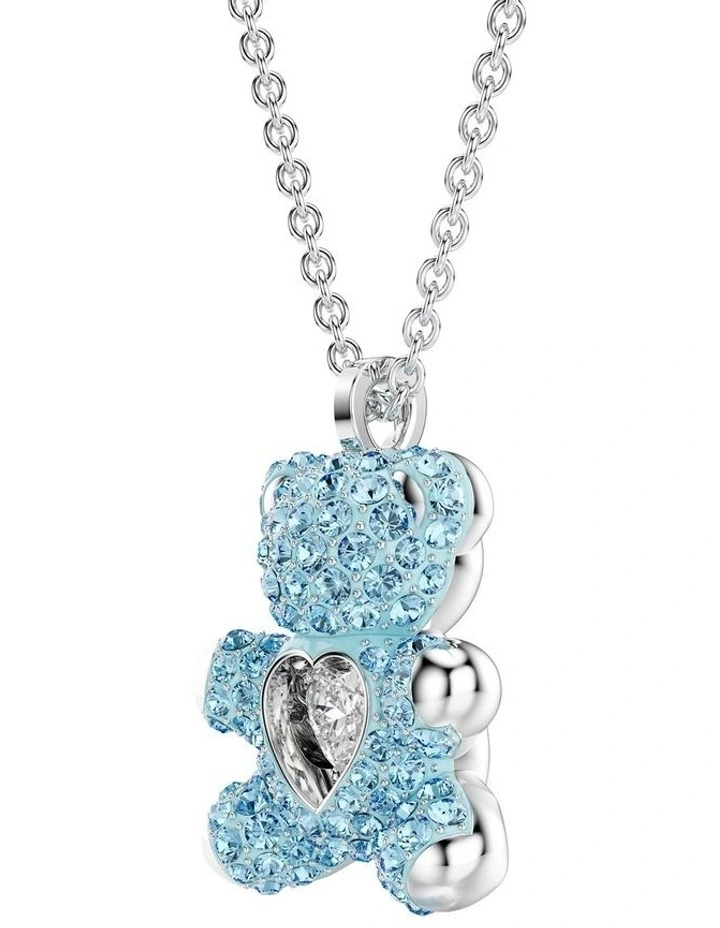 Teddy Bear Rhodium Plated Pendant in Blue image 3