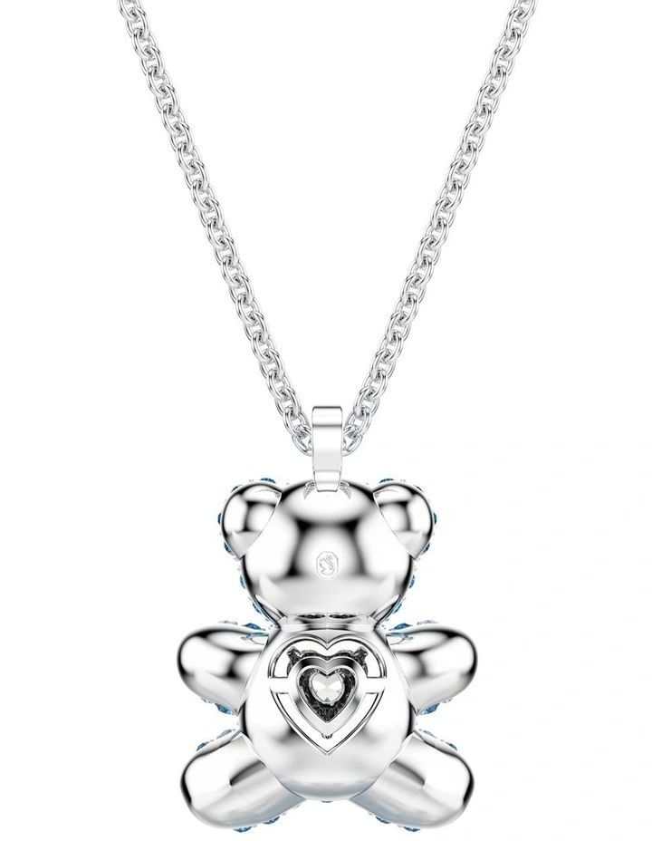 Teddy Bear Rhodium Plated Pendant in Blue image 5