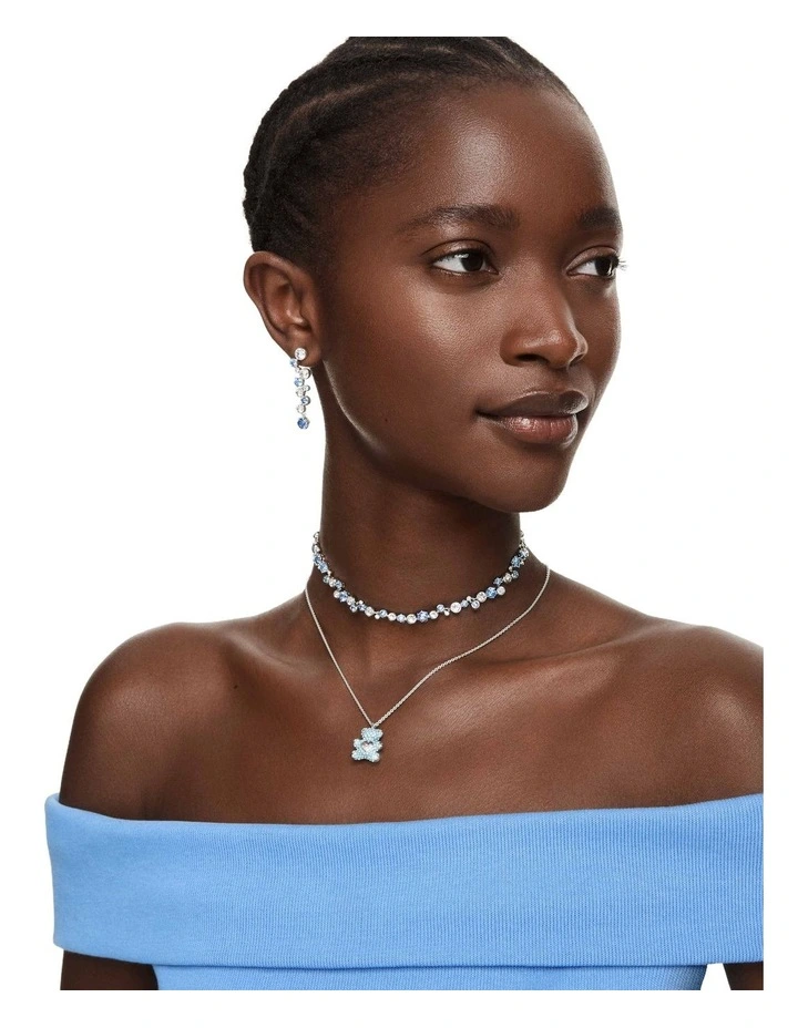 Teddy Bear Rhodium Plated Pendant in Blue image 6