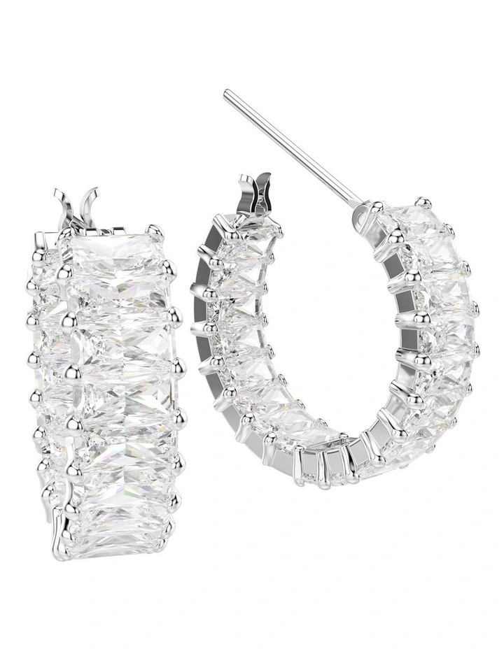 Matrix Hoop Earrings in White image 3