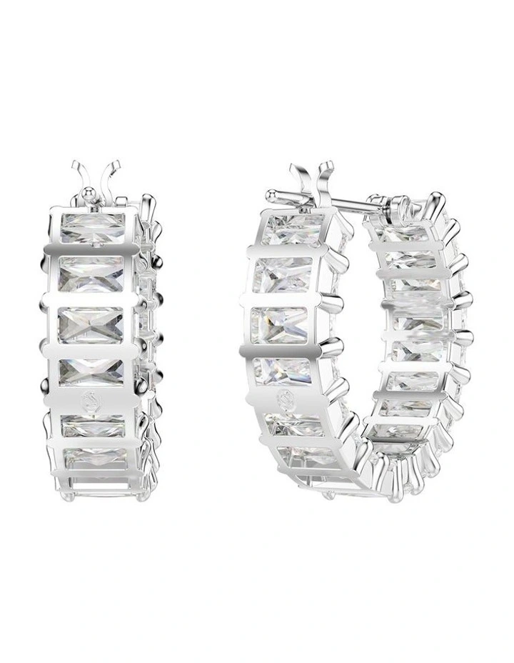 Matrix Hoop Earrings in White image 4