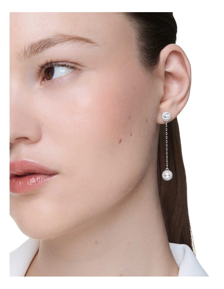 Una Angelic Drop Earrings in White image 7