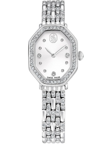 Dextera Octagon Swiss Made Metal Bracelet Stainless Steel Watch in Silver Tone