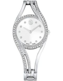 Hyperbola Swiss Made Stainless Steel Bangle Watch in Silver
