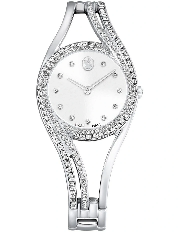 Hyperbola Swiss Made Stainless Steel Bangle Watch in Silver image 1