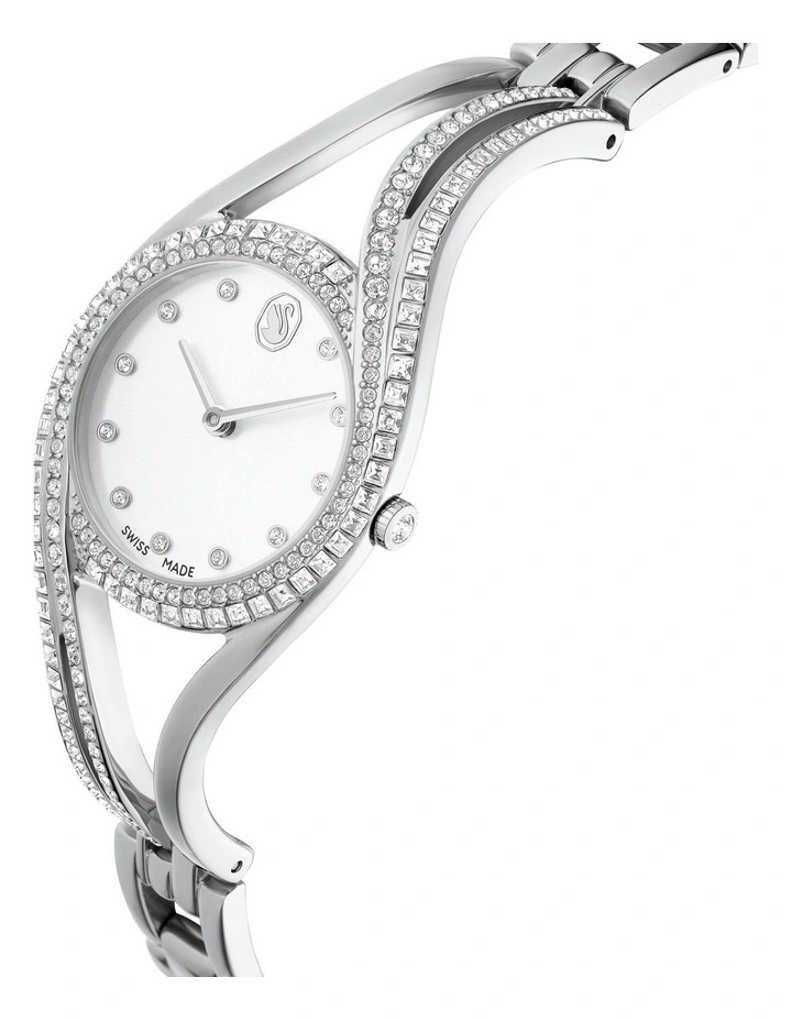 Hyperbola Swiss Made Stainless Steel Bangle Watch in Silver image 4