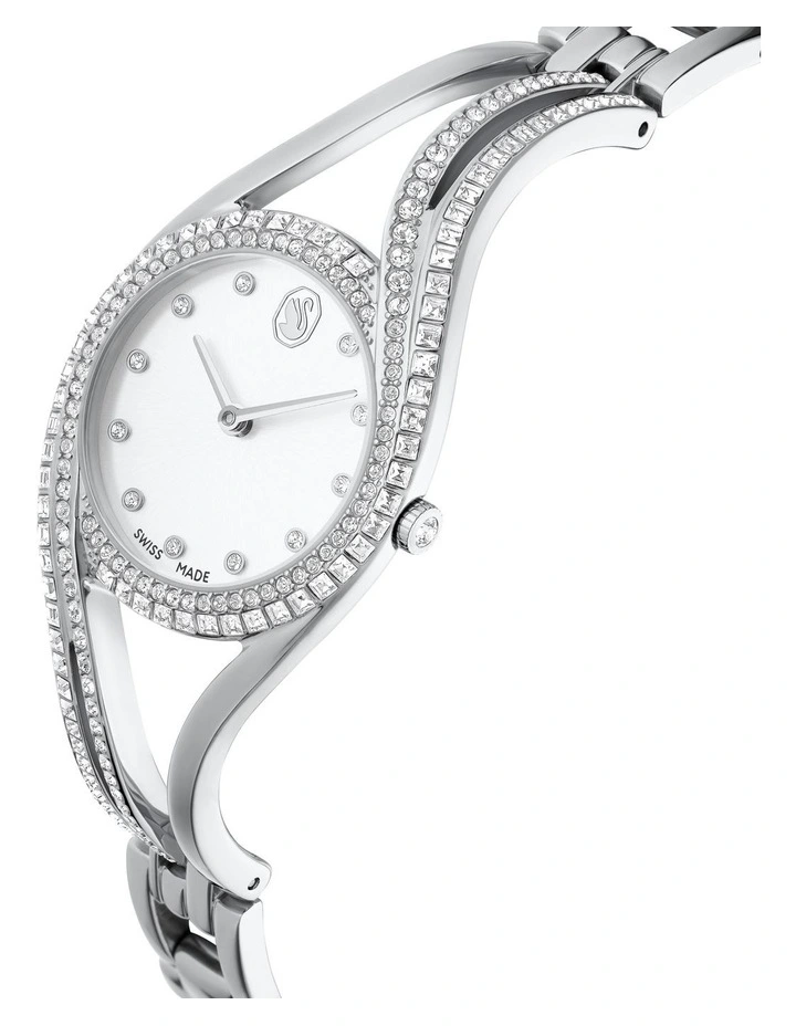 Hyperbola Swiss Made Stainless Steel Bangle Watch in Silver image 4