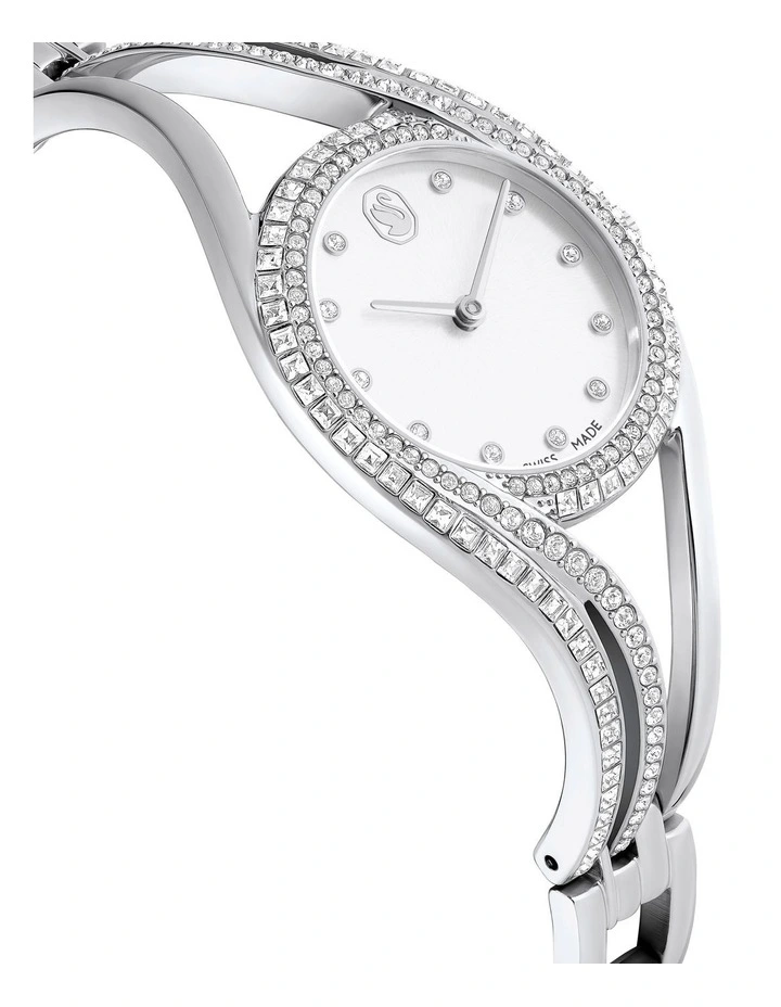 Hyperbola Swiss Made Stainless Steel Bangle Watch in Silver image 5