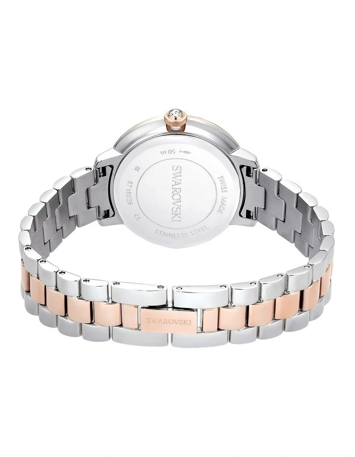 Matrix 3-link Watch Swiss Made Metal Bracelet Rose Gold-Tone Plated in White image 3