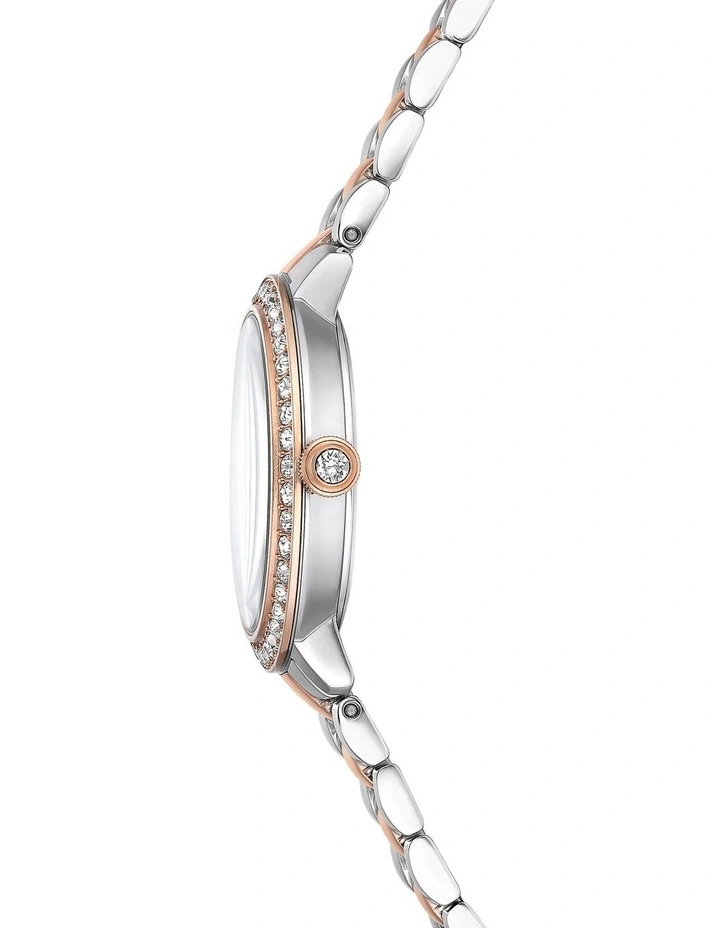 Matrix 3-link Watch Swiss Made Metal Bracelet Rose Gold-Tone Plated in White image 6