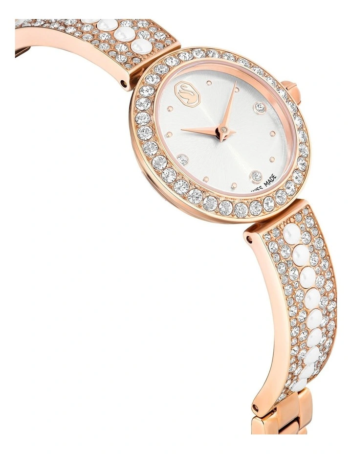 Matrix Pearl Bangle Bangle Watch Swiss Made Crystal Bracelet Rose Gold-Tone Plated in White image 5