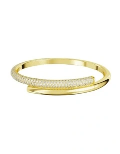 Dextera Bangle Magnetic Closure Gold-Tone Plated in White