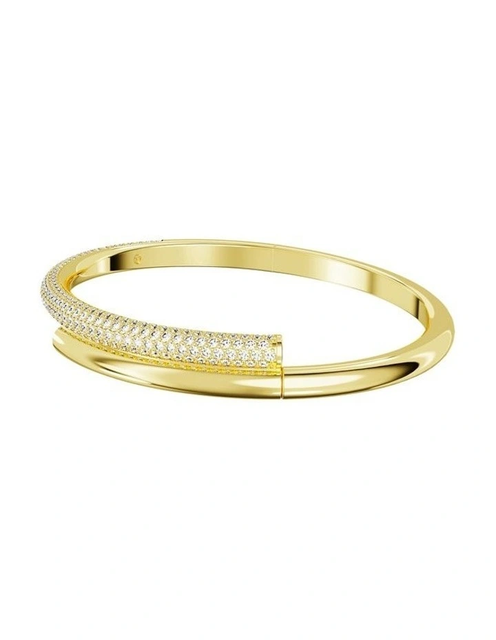 Dextera Bangle Magnetic Closure Gold-Tone Plated in White image 2