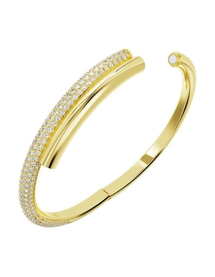 Dextera Bangle Magnetic Closure Gold-Tone Plated in White image 3
