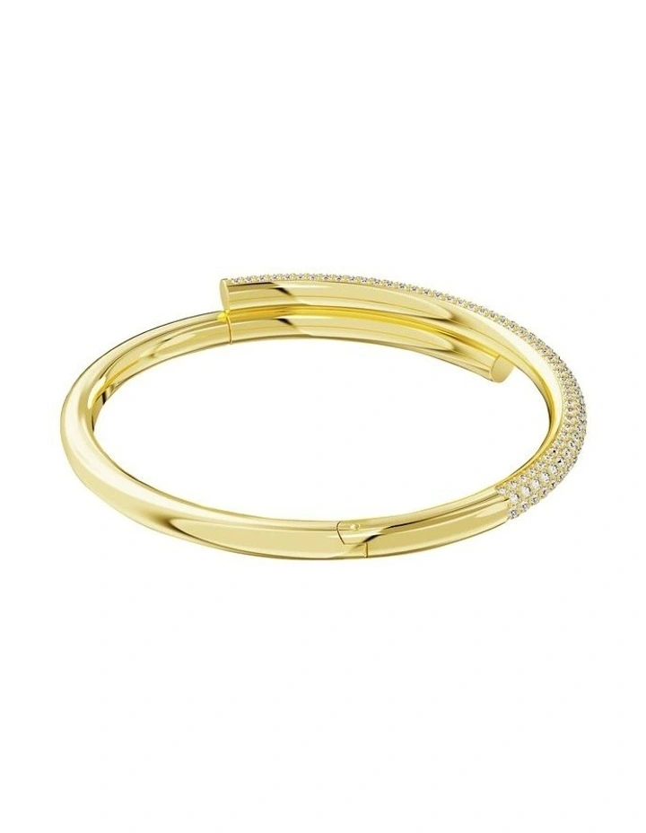 Dextera Bangle Magnetic Closure Gold-Tone Plated in White image 4