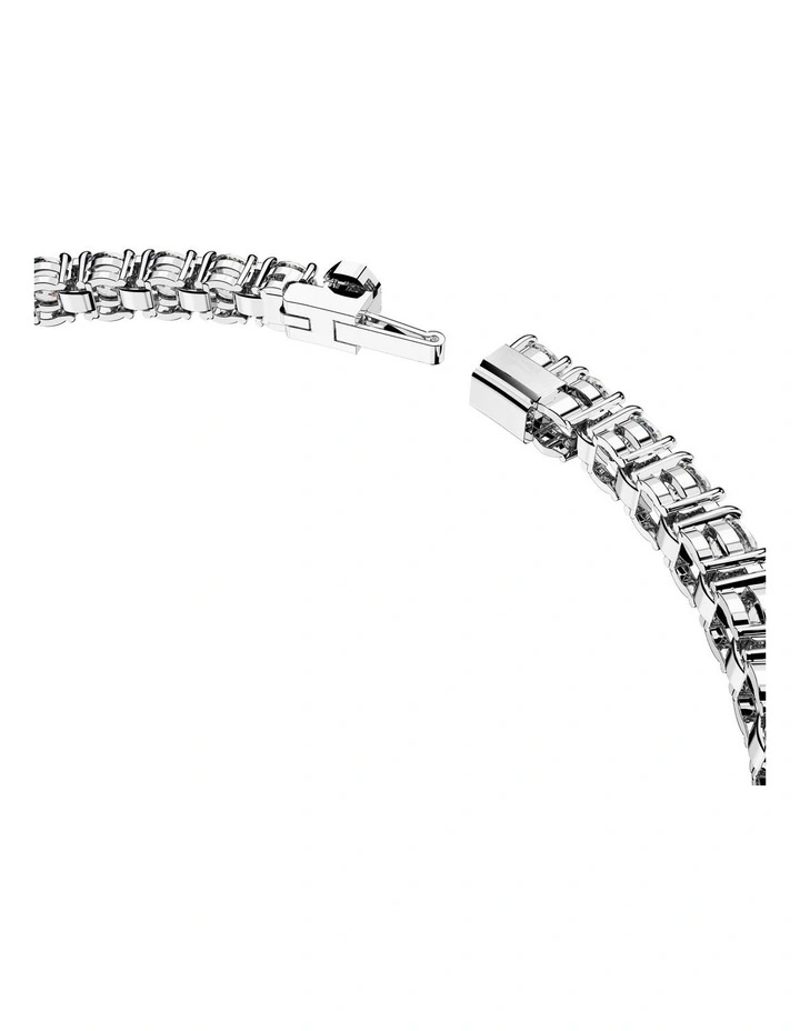 Matrix Tennis Bracelet Round Cut Rhodium Plated in White image 3