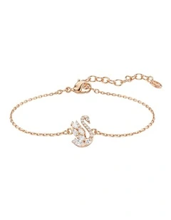 Swan Bracelet Mixed Cuts Swan Rose Gold-Tone Plated in White