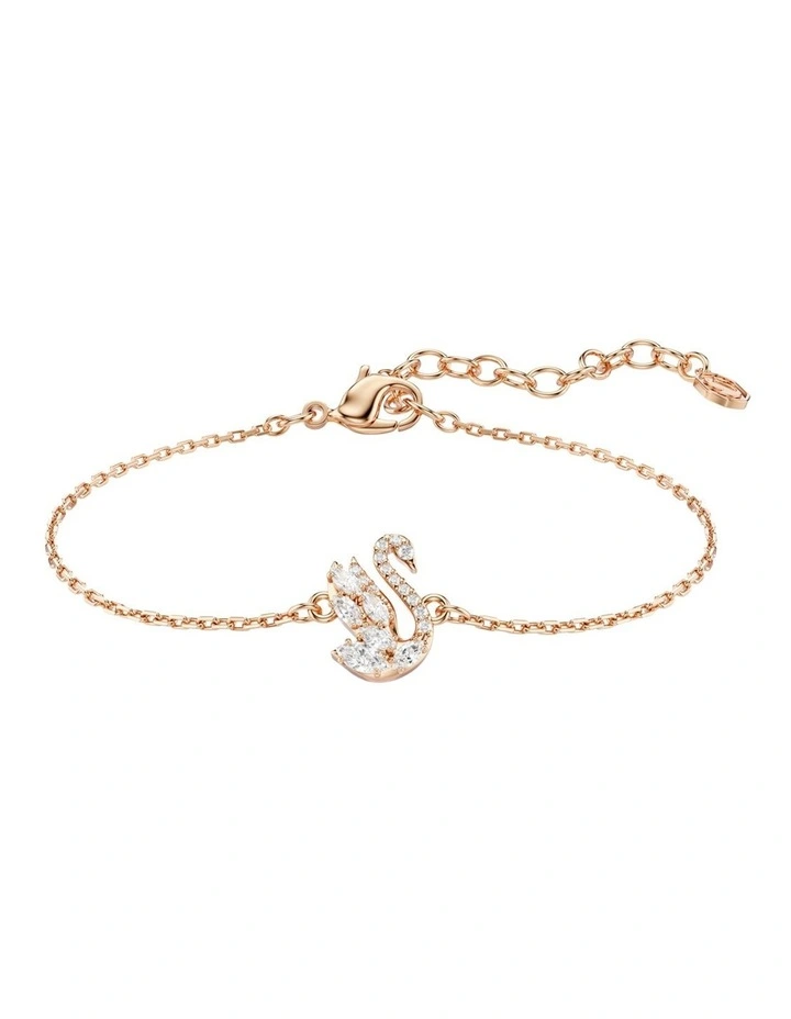 Swan Bracelet Mixed Cuts Swan Rose Gold-Tone Plated in White image 1