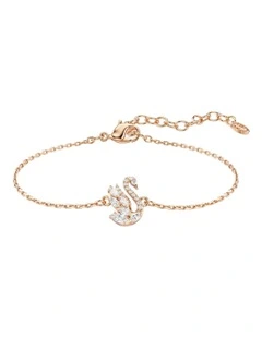 Swan Bracelet Mixed Cuts Swan Rose Gold-Tone Plated in White