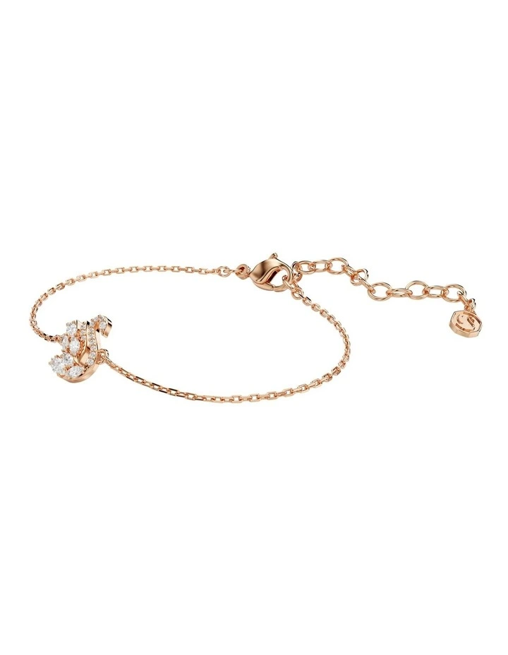 Swan Bracelet Mixed Cuts Swan Rose Gold-Tone Plated in White image 2
