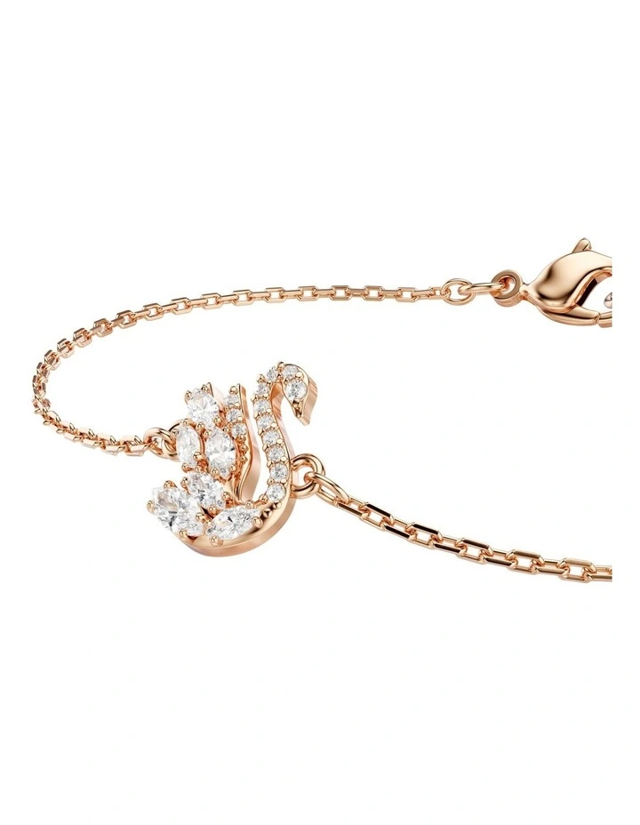 Swan Bracelet Mixed Cuts Swan Rose Gold-Tone Plated in White image 4