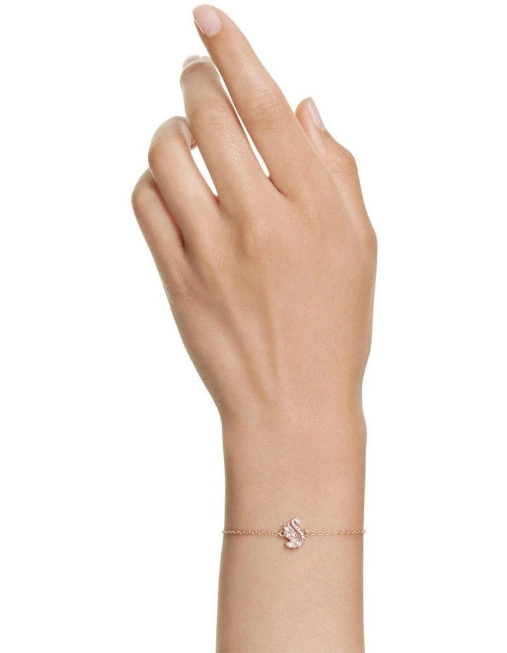 Swan Bracelet Mixed Cuts Swan Rose Gold-Tone Plated in White image 6