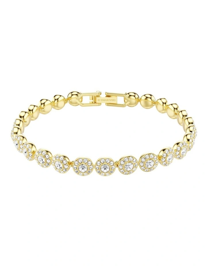 Una Angelic Bracelet Round Cut Gold-Tone Plated in White image 1