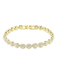 Una Angelic Bracelet Round Cut Gold-Tone Plated in White