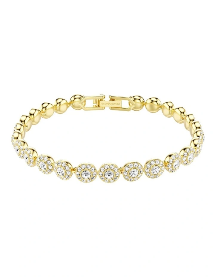 Una Angelic Bracelet Round Cut Gold-Tone Plated in White image 1