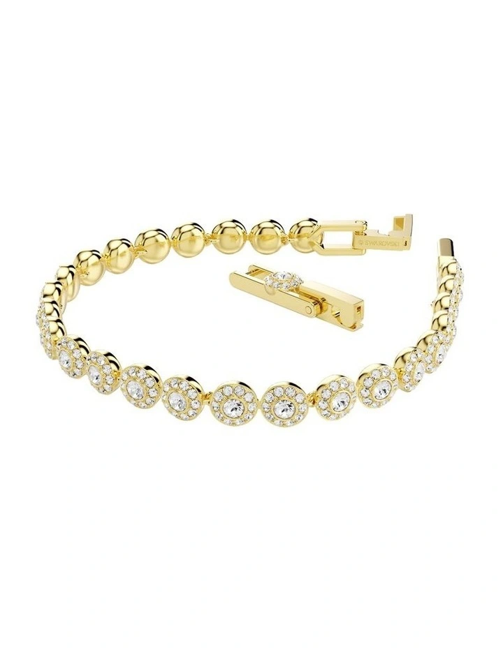 Una Angelic Bracelet Round Cut Gold-Tone Plated in White image 2