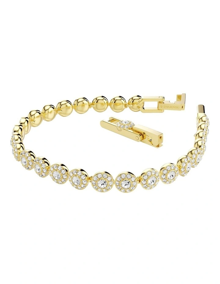 Una Angelic Bracelet Round Cut Gold-Tone Plated in White image 2