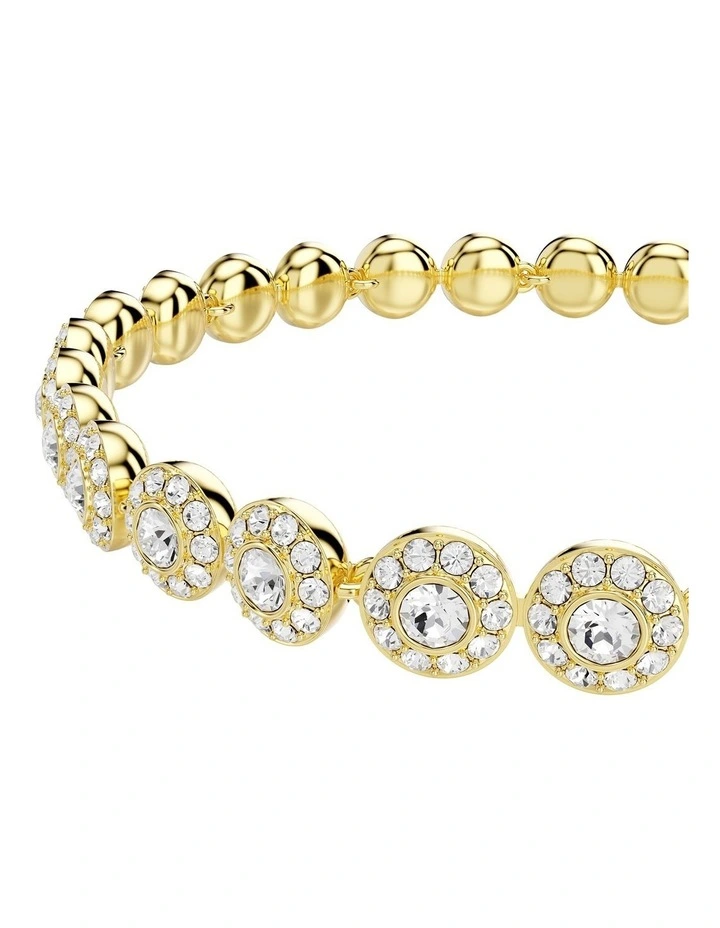 Una Angelic Bracelet Round Cut Gold-Tone Plated in White image 4