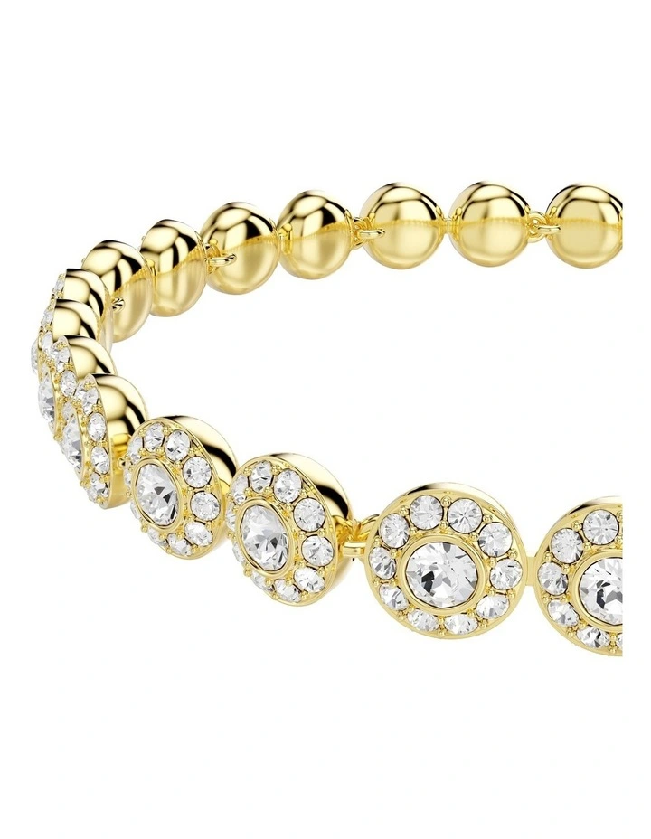 Una Angelic Bracelet Round Cut Gold-Tone Plated in White image 4