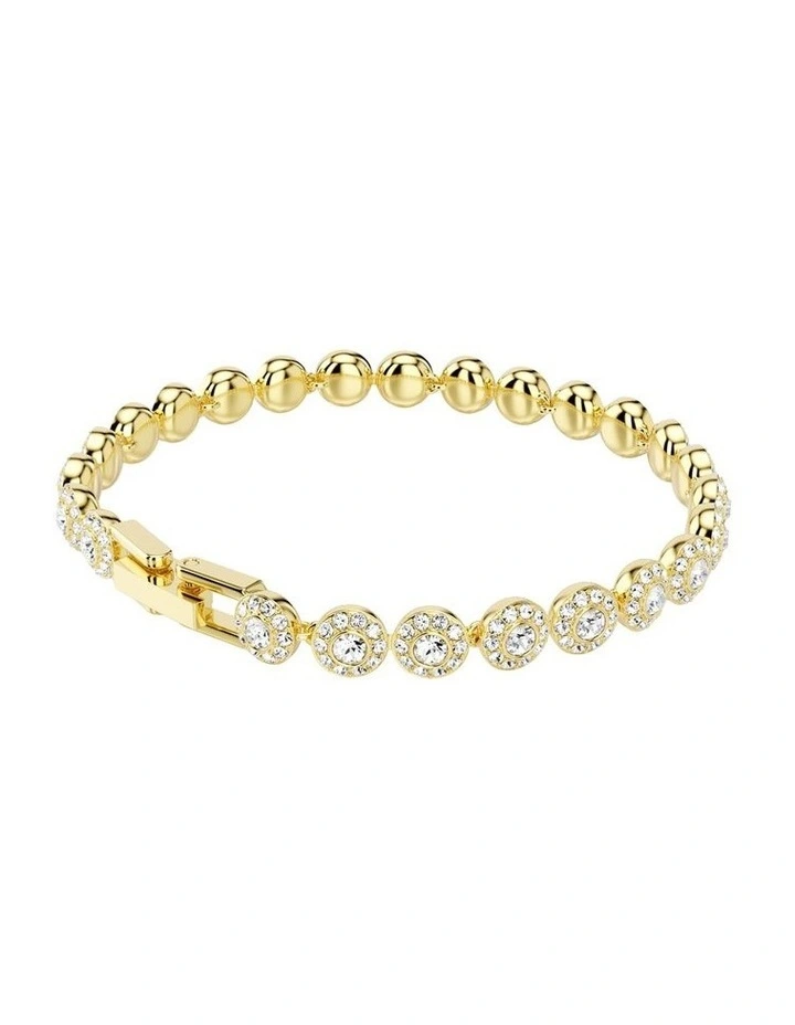 Una Angelic Bracelet Round Cut Gold-Tone Plated in White image 5