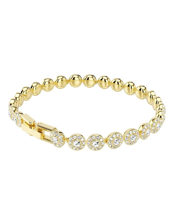 Una Angelic Bracelet Round Cut Gold-Tone Plated in White image 5